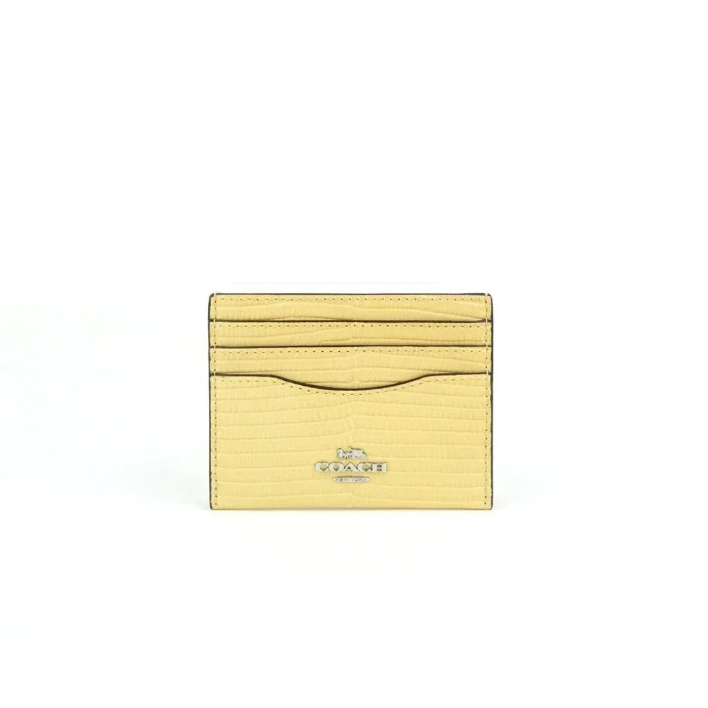 Coach‎ Hay Lizard Embossed Leather Slim ID Card Case NWT CR844